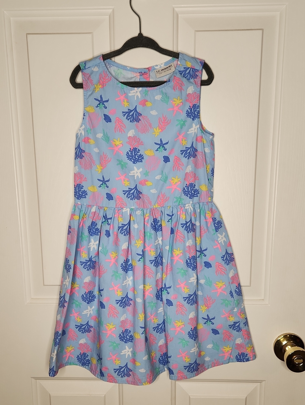 LC Waikiki Light Blue Sea Life Sleeveless Dress Size 5-6 Years
